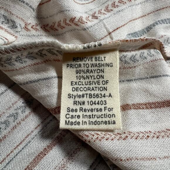 Sweet Wanderer V-Neck Stripe Shirt Dress Size Medium NEW Boho Cottagecore - Picture 8 of 11